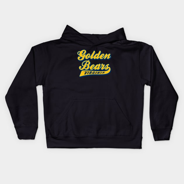 Golden Bears Text Logo Kids Hoodie by Lacrosse & Motivational T-Shirts 